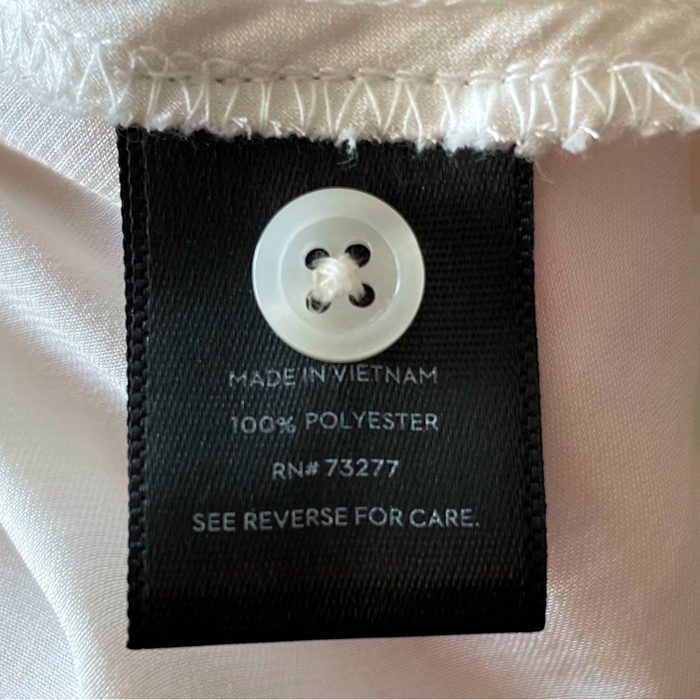 Simply Vera Vera Wang White Silky Blouse Top Collared Button-down Size XL - Picture 7 of 16